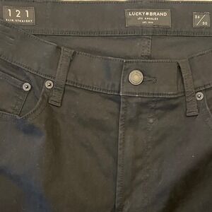 Lucky Brand 121 Slim Straight Black Mens Jeans Pants Size 36x30